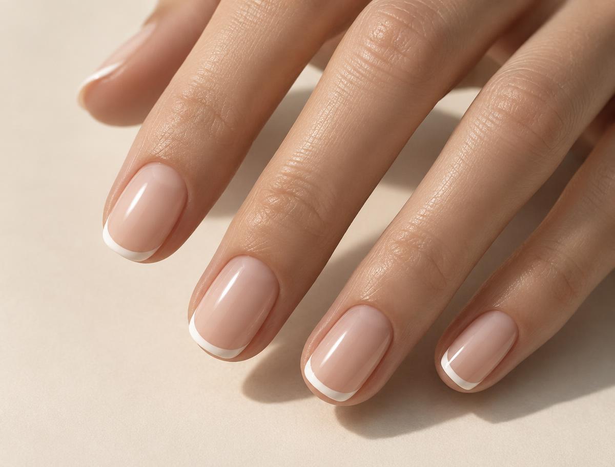 Minimalistyczny manicure french
